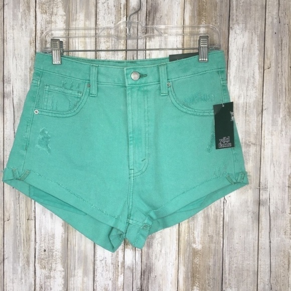 wild fable Pants - NWT Wild Fable Green High Rise Cheeky Shorts